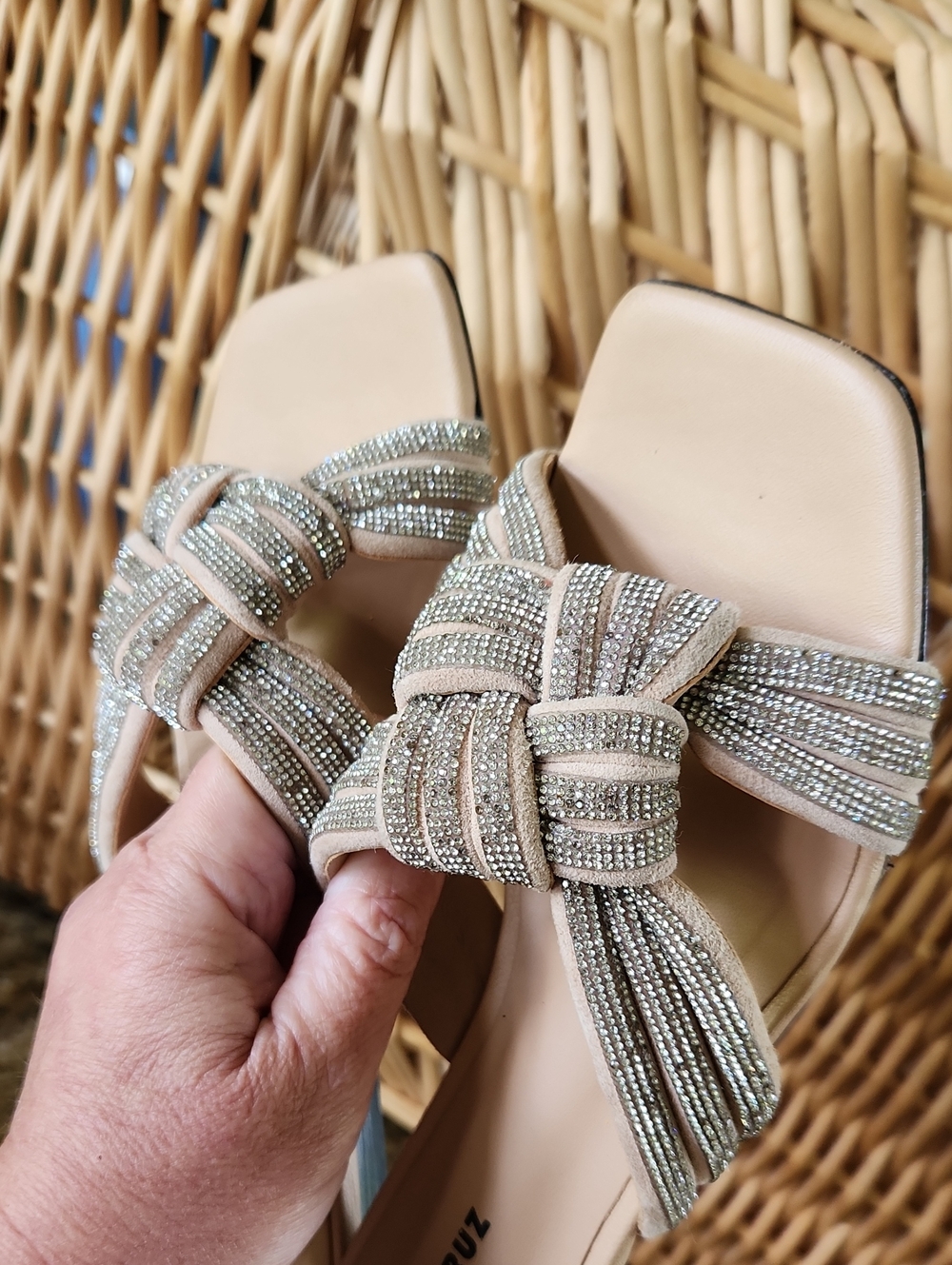 Lola Cruz Knot Embellished Crystal Rhinestones Slides Sandal Size EU 36 US 6 - Picture 6 of 14